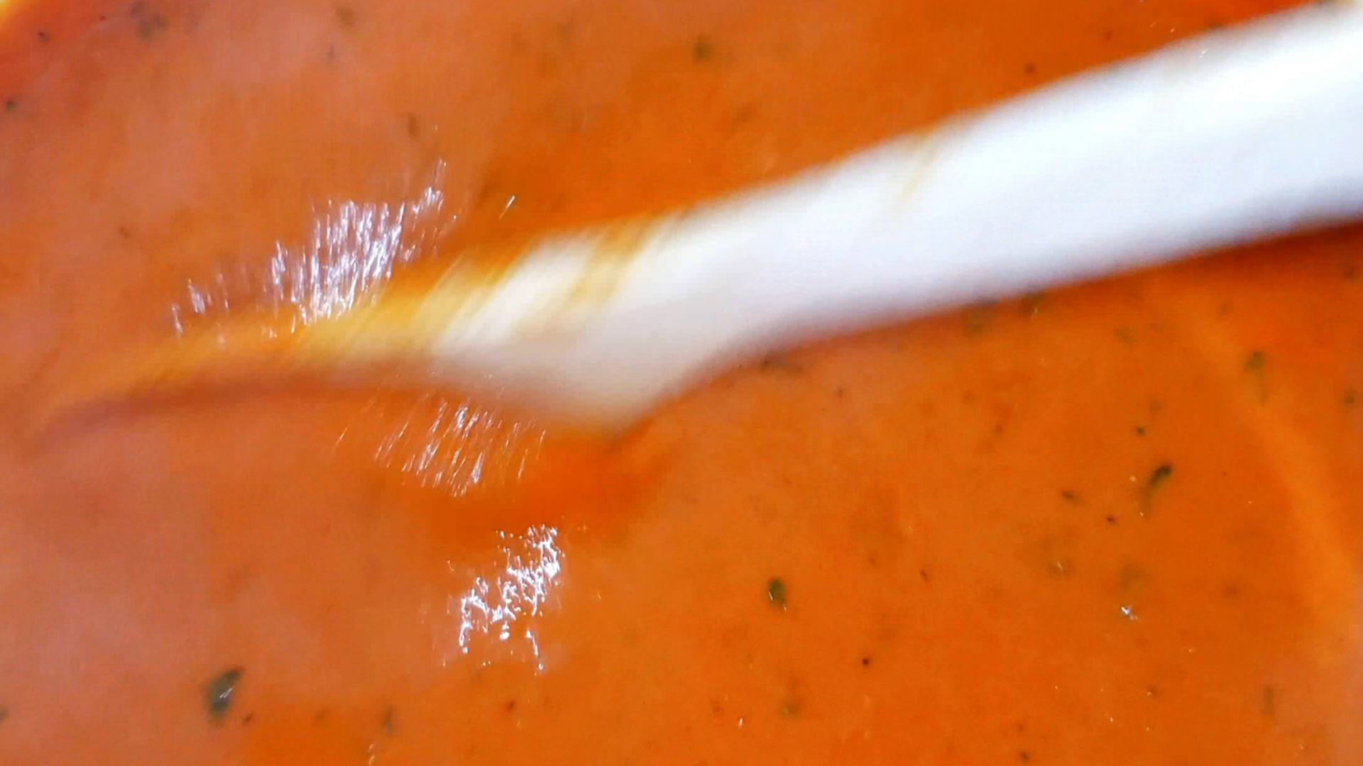 Tomato Soup cooking for the finish